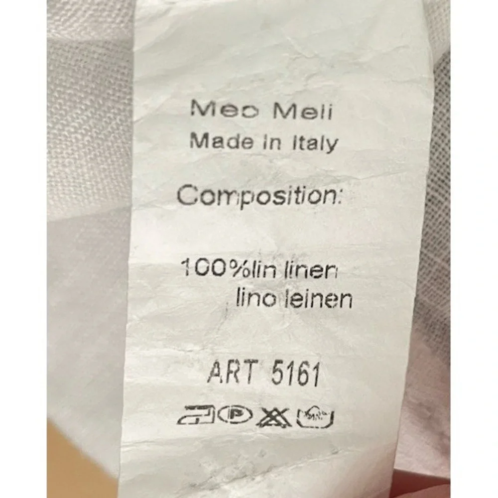 Meo Meli White‎ Linen Jacket Lagenlook Scandi Designer Lux Coastal  Italy Medium - Picture 4 of 4